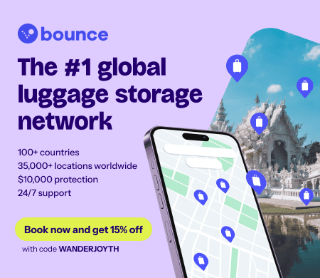 Bounce: 15% discount on all luggage storage bookings