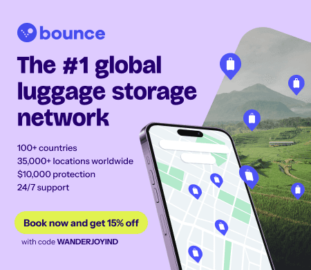 Bounce: 15% discount on all luggage storage bookings