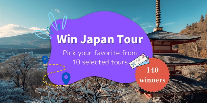 Free Japan day tour giveaway | Sign up for free and win prize up to JPY 10,000!